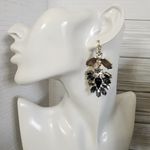 Statement Rope Rhinestone Floral Necklace Earrings Set Gold Photo 9