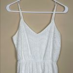 Japna  Women’s Boho Cottage Eyelet Lace White Smocked Back Ruffle Hem Tank Dress Photo 1