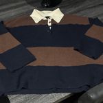 Workshop Republic Clothing The  Cream and Brown Half Button-Up Photo 0