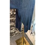 PureJill Top Med Blue Denim Fade Linen Blend Oversized Boho Whimsical Goth Chic Photo 4