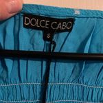 NWT Dolce Cabo Buttoned Peplum Crochet Embroidered Blouse S Boho Resortwear Blue Photo 2