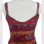 Forever 21  Red Paisley Smocked Abstract Tank Dress Large Photo 3