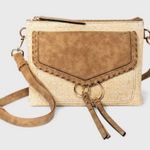 Violet Ray VR NYC Light beige  Braided O-Ring Messenger Crossbody Laser Cut Bag New w/Tags Photo 0