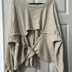 Free People Beach Cream Tie Back Sweater Photo 8