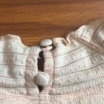 Free People  Orange Ruffle Mock Neck Blouse Photo 4