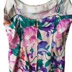 Vintage 80s A.J. Bari Silk Sequin Floral Dress Set Bold Cocktail Party Glam 2‎ Purple Photo 5