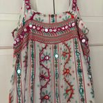 Juliet Dunn London Tribal Tassel Maxi Dress White Jade Embroidered Size 2 US 6/8 Pink Size M Photo 12