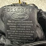 Brighton Lydia Black/Brown Leather Shoulder Bag w/ Faux Croc Accents Photo 3