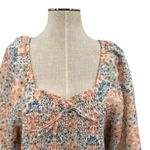 Ivy City Co. Nora Maxi Dress Floral Print Smocked Orange Blue Plus Size 1X Photo 4