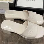 Gucci Rubber GG Slide Sandal White Photo 0