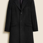 J.Crew Black Wool Cashmere Single Breasted Classic Winter Top Coat Size 4 Photo 0