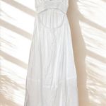 White Sleeveless Maxi Sundress with V Photo 1