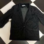 Alfred Dunner Vintage 90s  Stonewash Blazer Jacket V-Neck Grey Black Denim sz 12 Photo 1