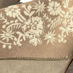 Toms  Evie Floral Embroidered Suede Canvas Block Heel Boot Taupe Women's Size 7.5 Photo 6