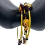 Amber and Tigers Eye Coiled Bracelet Black Photo 2