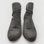 Isola  Odell Gray Suede Gray Suede‎ Ankle Boots Block Heel Gold Buckle Womens 6 Photo 4