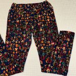 LuLaRoe OS One Size Leggings Colorful Abstract Print Navy Blue Orange Pink Photo 4