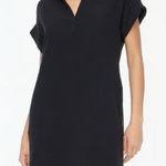 J. Crew Gauze Cotton Shirt Dress Sz M Petite Black Coastal Beach V Photo 0