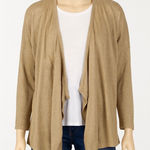Kasper  Cardigan Sweater Womens Large‎ Open Front Metallic Gold Deco Decadence Photo 0