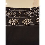 Style & Co. Collection Size 12 White Floral Embroidered Waist Design Black Pants Photo 2
