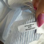 J.Crew  Dress Womens X Small Blue White Striped Linen Cotton Smocked Beach Midi Photo 7