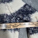Tabitha Sweater Ivory Blue Striped Fuzzy Knit‎ Pullover Crew Neck Size Medium Photo 9