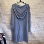 Free People  Dress Womens XS Blue Queen Of Hearts Oversized Hooded Shirt Dress Photo 4