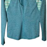 Lucy Long Sleeve Shirt Top Open Back Women’s Size XS Teal Blue Thumbholes Photo 6