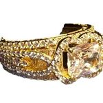 Palm Beach Jewelry Ring Gold Tone CZ Engagement Wedding Cocktail Size 9 NEW Photo 1