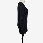 Nordstrom Black Long Sleeve Draped Shoulder Top Women’s Size M Soft Stretch Knit Photo 5