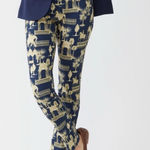 J. McLaughlin  Masie Pants Size 6 Navy & Tan Desert Toile Stretch Slim Pant NEW Photo 0