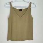J.Crew  olive asparagus green v-neck ribbed cropped tank top size S / M Photo 0