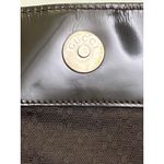 Gucci Vintage Brown Nylon Bamboo Handle Hobo Bag Patent Trim Shoulder Photo 6