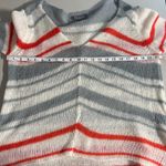 Wooden Ships  Sweater Women M L Striped Long Sleeve Knit V-Neck Mohair Wool Blend Photo 10