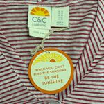 C&C California  Light Red Striped Linen Hoodie Size 1X NWT Photo 4