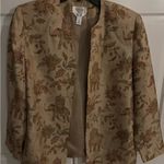Talbots Vintage Jacket Womens 4 Pure Silk Asian Elephant Button Up Photo 0
