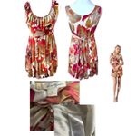 Y2K 4PC. TATTOO BUTTERFLY DRESS SUIT TOPS M/L Red Size M Photo 4