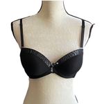 Secret Lace BLACK FUCHIA BY -BLACK PUSH-UP BRA-SIZE 36B Black and gray trim, excellent condition Photo 0