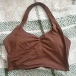 Brown workout halter crop top Size 6 Photo 0