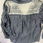 Vintage America Black and White Notched Collar Wrap Button Down Shirt Size L Photo 2