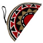 Artisan Aztec Handcrafted Woven Crochet Clutch Wristlet Half Circle Moon Zip Closure Photo 1