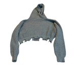 Romwe  cropped distressed hooded sweater Photo 3