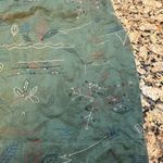 Meadow Rue Olive Green Pencil Skirt Size 8 Geo Embroidery Lined‎ Knee Straight Photo 2