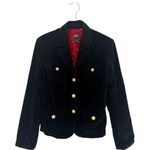 Lucky Brand Hand Made Vintage SZ M black button front velvet blazer Photo 3