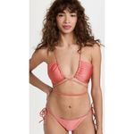 JADE SWIM Livi Bikini Top in Coral Sheen XSmall New Womens Swimsuit Pink Size XS Photo 12