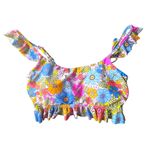 Raisin's Juniors Floral Lily Smocked Back Bikini Top Photo 2