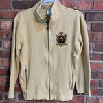 Disney Walt  World womens embroidered crest zip up cardigan jacket yellow medium Photo 0