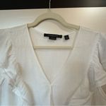 Andrew Marc Marc New York Cream Ruffle Sleeveless 100% Linen  Blouse Photo 7