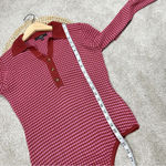 NWOT Lulu’s Retro Cutie Burgundy and Pink Textured Knit Long Sleeve Bodysuit M Red Size M Photo 15