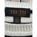 Truth By Republic Black/White Striped Crop Sweater Crew Neck Long Sleeve Size M Black Size M Photo 1